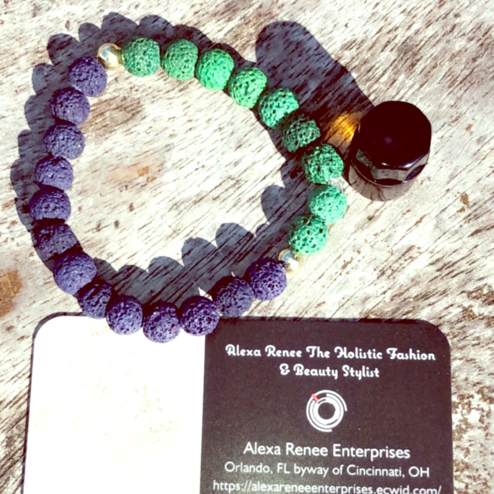 Unisex Set at Sea Lava Bracelet w/ Sandalwood Oil